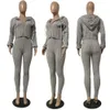 Kvinnor Tracksuits Two Pieces Set Designer 2023 Ny personlig blixtlås Anti Pilling Knitwear kostym Sportkläder 4 färger S-XXL