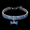 Colarinhos de cachorro Pet Rhinestone Collar Acessórios elásticos Cristal de diamante de cores mistas para gatos e cães animais de estimação