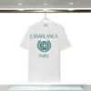 24SS Noir Blanc Manches Courtes Unisexe 1 T-shirts Lâches Décontractés Vert Imprimé Hauts Mode Coton Lâche T-shirts