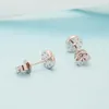 Kolczyki stadninowe Aeaw 4 mm Diamond Studs kolczyki Sterling Silver Classic Lab Diamond 4 Kolczyki dla kobiet 230410