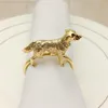 Pierścienie na serwetki 6pcs Ustaw słodki pies kształt pierścionka kreatywna wykwintna uchwyt na efekt wizualny ze stopu dla kuchni 245h