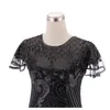 Abiti casual 2023 Anni '20 Flapper Roaring Plus Size XXXL 20s Great Gatsby Abito con perline di paillettes con frange e abbellito Art Déco