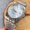 Horloges Tandorio 36 mm 39 mm mechanisch horloge met gecanneleerde rand Heren MOP wijzerplaat S NH35 Movt 904L armband saffierglas groen Lume terug 231110