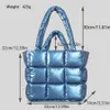 New Nine Palace Grid Down Cotton Tote Bag Women's Soft Space Cotton Suit Handbag Filled Cotton Shoulder Bag 231111