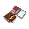 Portfele Yuecimie Creative Multi-Card Cowhide Portfel dla mężczyzn Brown Short Business Monety torebka