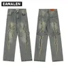 Men's Jeans Harajuku Vintage Tie-Dye Loose Jeans Men's Y2K Streetwear Gothic Punk Oversized Casual Pants Women's Wide Legs Bermuda Grunge 231110