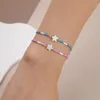 Pulseras de eslabones 12 unids/lote cuentas de arroz coloridas con cuentas de vieira estrella de cinco puntas pulsera tejida conjunto amistad cuerda accesorios de joyería regalo