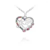 Pendentif Colliers Mignon Lettre Coeur Coloré Zircon Maman Collier Pour Cadeaux De Fête Des Mères