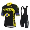 Jersey de ciclismo Jersey Brasil Cycling Jersey estabeleceu manga curta para homens Anti-UV Bike Sports Sports Sets Team Summer Bicycle Clothing