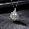 Pełny diament Pearl Naszyjnik biżuteria europejska moda mody mikro set cyrkon s925 Srebrny naszyjnik w stylu vintage dla kobiet przyjęcie weselne Walentynki Prezent SPC