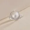Cluster Rings Natural Freshwater Pearl Women S925 Sterling Silver Round Ring Female Luxury Jewelry Design Girl Gift Party Banquet
