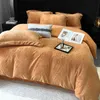 Bedding sets Carved Milk Velvet Autumn Winter Warm Queen Bedding Set High End Cosy Girl Butterfly Flower Duvet Cover Set with Bed Sheet Pink 231110