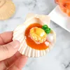 Décoration de fête 6 pièces Micro jouets simulés huîtres modèle alimentaire faux artificiel Simulation cuisine semblant modèles
