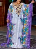 Ethnic Clothing Cearsed Printed szyfonowy African Dress Women Dashiki Kaftan Africa Long Dubai Abaya Loose Robe Muzułmańska suknia modowa