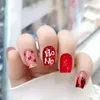 False Nails Artificial Nail Kit Christmas Wearable Festive Series Manicure Tips For Women Full Cover Gel Fake With