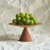 Piatti in legno massello di ciliegio, vassoio rotondo, decorazione da tavolo giapponese, ciotole