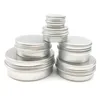 50 st lot 5g 10g 15g 20g 30g 40g 50g 60g aluminium burkar tom kosmetisk makeup grädde läppglans metall aluminium tennbehållare257y