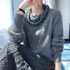 Women's Sweaters Pull de luxe à col haut pour femme automne/hiver nouvelle couleur unie pull de base tricoté en vrac 100% laine de cachemire mérinos haut S-XXL zln231111