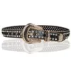 Custom Western Cowgirl Cowboy Jean Slim Shiny Rhinestones Men Women Luxury PU Glitter Leather Belt