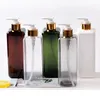 Storage Bottles 15pcs 500ml Empty Brown Clear White PET Bottle With Gold Pump For Shampoo Shower Gel Liquid Soap Water Cosmetic Packaging