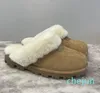 Klassische warme Damen-Mini-Halb-Schneestiefel für den Winter, volles Fell, flauschige, pelzige Satin-Stiefeletten aus Leder