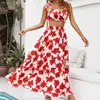 Vestido de duas peças estampa floral com cintura alta de cintura