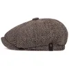 Berets moda męska wełna tweed sboy cap men men men men men men men men men men hodowca panel panelu beret caps cabbies kapelusz wełniany nakrycie głowy kapelusze casquette