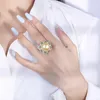 Kedjor äkta riktiga juveler guldpläterade 2023 stil prydnadspärl mode diamantring med koppar botten 16mm hög q