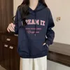 Felpe con cappuccio da donna Autunno e inverno Nuova edizione coreana Go Market Maglione sciolto Trasmissione in diretta Cappotti economici