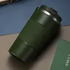 Bouteilles d'eau Double tasse thermos à café en acier inoxydable avec étui antidérapant voiture fiole à vide voyage bouteille isolée 230410