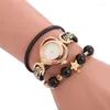 Armbanduhren Multilayer Beaded Love Dial Wrapped Bracelet Watch Damen Kreative Dekoration Ethnic Style Trend Uhren