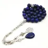 Strand Beaded Strands Natural Lapis Lazuli Tasbih Pulseras para hombres 2023 Estilo Pulsera de piedra azul Homme Misbaha Brazaletes Moda Inte22