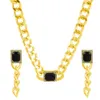 Collier Collier de créateur chaîne épaisse collier boucles d'oreilles ensemble Hip Hop Punk métal court collier ras du cou chaîne accessoires mode polyvalent cadeau de fête