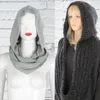 Scarves Fashion Womens Soft Knitted For Infinity Loop Hood Scarf Cold Weather Earflap Ha