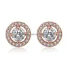 3 Colors Tra Shiny Round Studded White Stone Earrings Fl Diamond No Easy Aallergy Prong Zircon For Drop Delivery Dhgsu