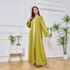 Vêtements ethniques Moyen-Orient Dubaï Robes musulmanes Robe pour femme Brodée Gold Sequin Dentelle Abaya Marocain Kaftan Robes turques