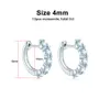 Stud KnobSpin D Color Loop Earring 925 Sterling Sliver PLATED met 18K Wit Gouden oorbel voor vrouwen sprankelende fijne sieraden 230410