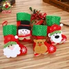 Decorações de Natal 1 PCS 16 / 10cm Saco de presente de doces de Natal Lareira Decoração de árvore Ano Elk Boneco de neve Santa Padrão Lantejoulas Meia