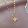 Pendentif Colliers 2023 Mode En Acier Inoxydable Micro-Incrusté 3D Éléphant Collier Pour Femmes Charme Animal Bijoux Cadeau D'anniversaire Filles