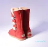 Venda quente design clássico botão botas de neve femininas altas botas quentes femininas frete grátis