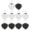 Nyckelringar 10x/Set Blank SubliMation Heat Transfer KeyChain Nice Car Key Ring Fashion Leather Heart Round Square AR19 22 DropshipKeyChains