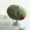 Beretti fatti a mano in feltro in feltro di lana di lana personalizzato a mano Autunno e donne invernali Cartoon Floom Flower Flower Beanie Hatberi