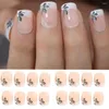 Faux Ongles 24pcs Nail Tips DIY Manucure Fake Nials LongBallerina French Flower