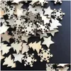 Décorations De Noël 50 Pcs Arbre En Bois Flocons De Neige Étoiles Diy Ornements Suspendus Pendentif Table Confettis Accueil Drop Delivery Garden Fest Dh3Jq