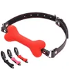 Cockrings Bondage Boutique Silicone Dog Bone Gag Cintura regolabile Solid Mouth Harness Restraint Sex Toys Per coppia Giochi per adulti Cosplay 230411