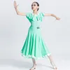 Scene Wear Mint Green Standard Ballroom Dance Performance Costume Girls Prom Waltz Dancing Dresses Kids Tango Competition Clothing VDB3571