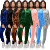 Dwuczęściowe spodnie kobiety Nowe kobiety dressit velvet dwuczęściowy zestaw bluzy bluzy bluzy bluzy bluzy bluzy bluzy bluzy bluzy joggers