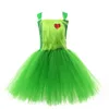 Girl's Dresses Kids Girls Christmas Green Monster Tutu Dress for Kids Girls Headband Halloween Carnival Party Outfits 231110