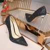 Dress Shoes Luxury Sequined Women Pumps Nightclub Pointed Toe Ladies Shoes 11CM Fairy Wind Model Show Shoes Glitter Wedding Dress High Heels 231110