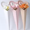 Confezione regalo 10 pezzi Scatola per fiori singoli Bouquet a forma di cuore Custodia per fiorista ping 230411